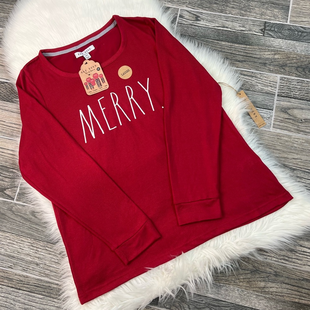 NWT Rae Dunn Merry Graphic Top